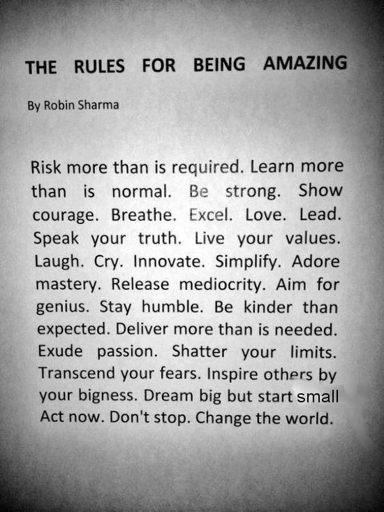 The Rules For Being Amazing